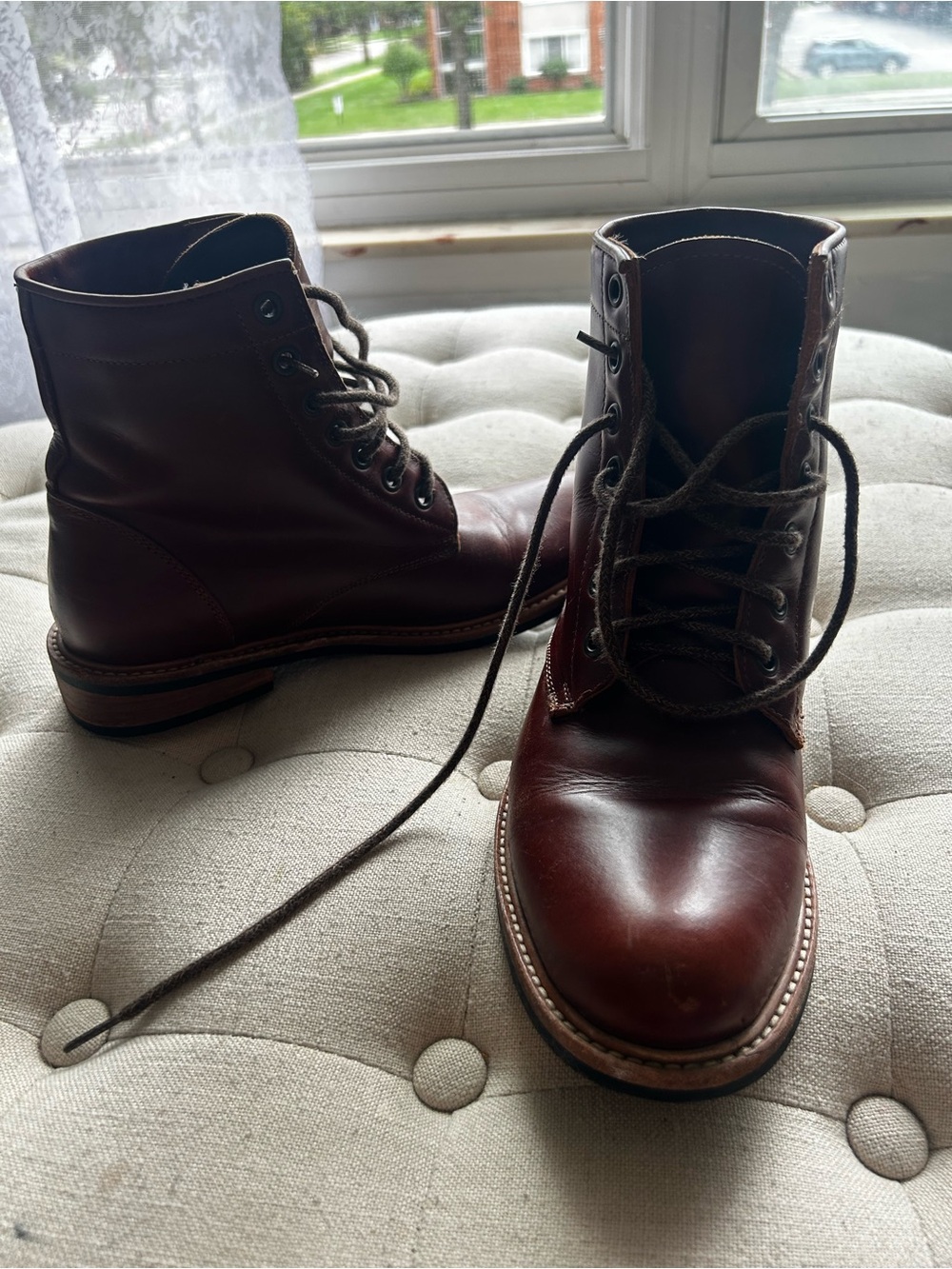 Classic Nisolo Leather Lace-Up Boots in Brown